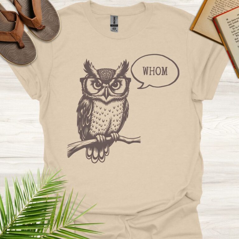 Grumpy Owl WHOM Grammar Police Sand